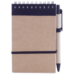 Block notes con spirale A6 con penna e 70 pagine a righe