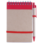 Block notes con spirale A6 con penna e 70 pagine a righe