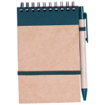 Block notes con spirale A6 con penna e 70 pagine a righe