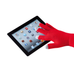 Guanti pubblicitari in tanti colori con touch screen su 3 dita Touch color rosso