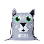 Zainetto a sacca bambini soggetti animali regolabile Animals vista area di stampa