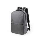 Zaino promozionale riciclato tasca frontale USB porta pc 15'' Investor color grigio prima vista