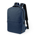 Zaino promozionale riciclato tasca frontale USB porta pc 15'' Investor color blu mare prima vista