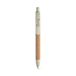 Ecologiche penne a sfera personalizzate inchiostro blu Straw Fibre color verde chiaro  immagine con logo 2