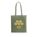 Shopper colorata in cotone di alta qualità da 140 g/m2 EcoColor Plus color verde militare immagine con logo