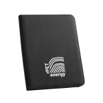 Portablocco personalizzato A4 più scomparti smartphone Workshop RPET color nero immagine con logo