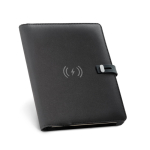 Portablocco con logo A5 caricatore wireless e tasca smartphone Charger color nero