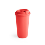 Bicchieri take away doppia parete con tappo a scorrimento 500ml Large color rosso