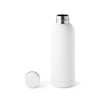 Bottiglia termica in acciaio inossidabile con logo da 500ml Spring color bianco terza vista