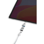 Set di adattatori da USB-A a USB-C e viceversa in scatola di plastica color argento quarta vista