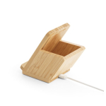 Base ricarica personalizzata con supporto e portapenne in bambù Desk color naturale seconda vista