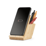 Base ricarica personalizzata con supporto e portapenne in bambù Desk color naturale quarta vista