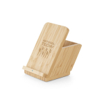 Base ricarica personalizzata con supporto e portapenne in bambù Desk color naturale immagine con logo