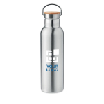 Borraccia termica personalizzata con manico da 750ml Clip Med color argento opaco vista area di stampa