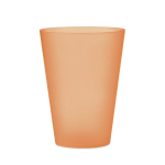 Bicchieri di plastica riutilizzabili con logo per eventi 300ml Festival color arancione trasparente