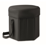 Borsa termica in alluminio con logo si trasforma in sgabello o tavolino color nero seconda vista