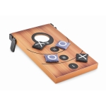 Set 2 giochi in 1 Cornhole e Tris pubblicitari SandBag e TicTacToe color legno