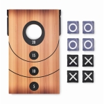 Set 2 giochi in 1 Cornhole e Tris pubblicitari SandBag e TicTacToe color legno terza vista