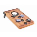 Set 2 giochi in 1 Cornhole e Tris pubblicitari SandBag e TicTacToe color legno vista principale
