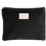 Pochette porta trucchi con logo in velluto con fodera interna Elegant color nero quinta vista
