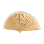 Ventaglio in legno naturale verniciato e poliestere Romantic color legno immagine con logo
