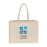 Shopper personalizzate con interno laminato di cotone da 230g/m² Friday color beige vista area di stampa