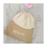 Sacche personalizzate doppio materiale 230g/m² max 6 kg Cotton Jute color beige immagine con logo