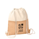 Sacche personalizzate doppio materiale 230g/m² max 6 kg Cotton Jute vista area di stampa