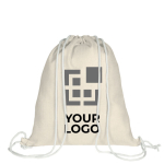 Zainetto a sacca morbido poliestere per stampa sublimatica Poli Sublim color beige vista area di stampa