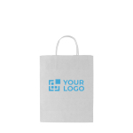 Buste di carta con logo piccole dimensioni bianca Eco Mall Mini color bianco vista area di stampa