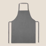 Grembiule promozionale in poliestere twill da 200gr/m² senza tasche color grigio seconda vista