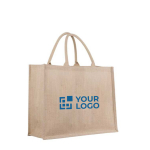 Borsa con interno laminato e con manici corti di cotone Juta Shop vista area di stampa
