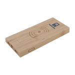 Powerbank wireless personalizzati in bambù da 8.000 mAh Natura color legno immagine con logo