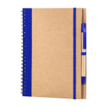 Blocco note personalizzato A5 con penna e pagine bianche Colouring color blu