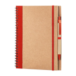 Blocco note personalizzato A5 con penna e pagine bianche Colouring color rosso