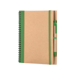 Blocco note personalizzato A5 con penna e pagine bianche Colouring color verde prima vista