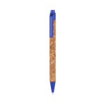 Penna promozionale in sughero e fibra di grano inchiostro blu Suber color blu