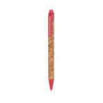 Penna promozionale in sughero e fibra di grano inchiostro blu Suber color rosso