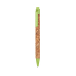 Penna promozionale in sughero e fibra di grano inchiostro blu Suber color verde
