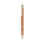 Penna promozionale in sughero e fibra di grano inchiostro blu Suber color beige