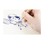 Penna in bambù e alluminio con logo inchiostro blu Aster Bamboo color legno prima vista