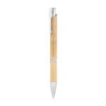 Penna in bambù e alluminio con logo inchiostro blu Aster Bamboo color legno