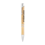 Penna in bambù e alluminio con logo inchiostro blu Aster Bamboo vista area di stampa