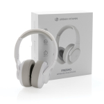 Cuffie bluetooth senza fili con logo della Urban Vitamin Fresno color bianco vista con scatola
