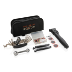 Kit riparazione bici multiattrezzo in custodia promozionale Pro color nero vista con logo