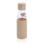 Bottiglia con monitoraggio dell'idratazione 600ml Crystal Ukiyo color marrone chiaro vista con logo