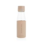Bottiglia con monitoraggio dell'idratazione 600ml Crystal Ukiyo color marrone chiaro vista area di stampa