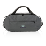 Borsone personalizzato da palestra con tasca frontale con zip Impact color grigio scuro vista con logo