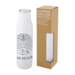 Borracce promozionali con anello in metallo nel tappo da 600ml Fancy color bianco vista con logo
