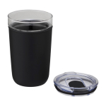 Bicchiere in vetro con interno in plastica riciclata 420ml Glass color nero seconda vista
